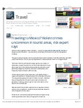 HospitalityLawyer.com | News Article | Traveling to Mexico? Violent Crimes Uncommon in Tourist Areas, Says Stephen Barth and Bruce McIndoe