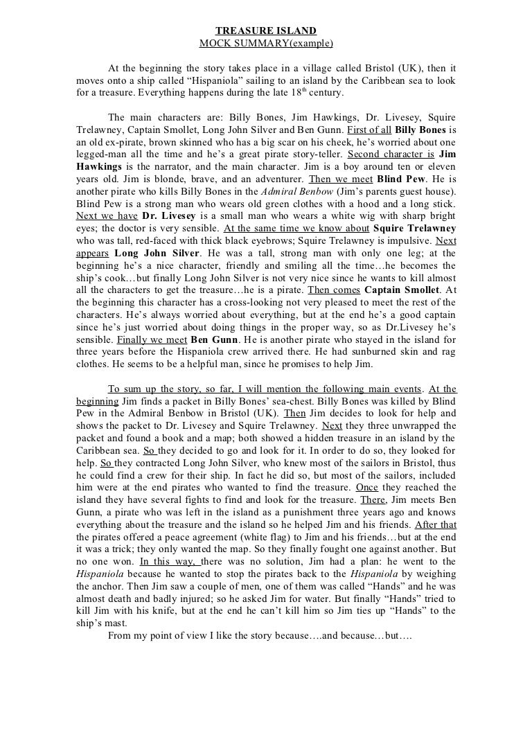 Treasure island summary