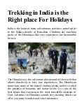 Trekking in india is the right place for your holidays