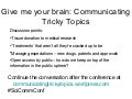SCC 2012 Give me your brain: communicating tricky topics