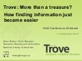 Trove: More Than a Treasure? ALIA Conference Presentation 2010 Brisbane by Rose Holley