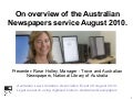 Legal Research using digitised historic Australian Newspapers August 2010, by Rose Holley