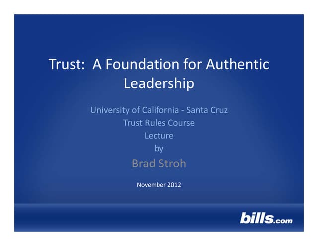 Trust and authentic leadership - St...