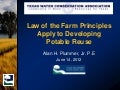 Law of the Farm Principles apply to developing potable reuse
