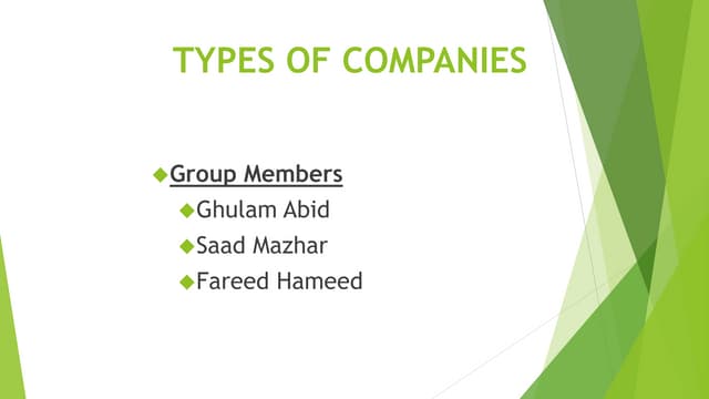 Types of Companies under Companies ...