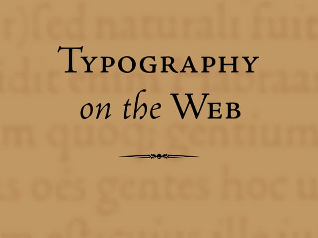 Typography on the Web