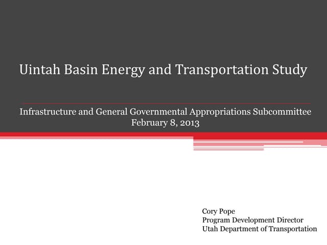 Uintah Basin Energy and Transportation Study