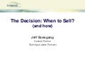 When to Sell Your Company