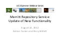 Merritt: new features and functionality