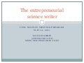 The entrepreneurial science writer