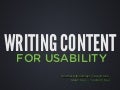 Writing Content for Usability