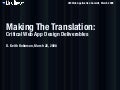 Making The Translation: Critical Web App Design Deliverables
