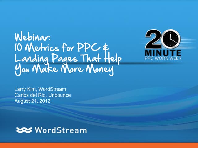 10 Metrics for PPC and Landing Page...