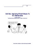 Ace Maths Unit One: Exploring What It Means to 'Do' Mathematics (pdf)
