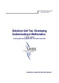 Ace Maths Solutions Unit Two - Developing Understanding in Mathematics (word)