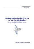 Ace Maths Solutions Unit Five Reading: Exercises on Teaching Data Handling (pdf)