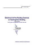 Ace Maths Solutions Unit Five Reading: Exercises on Teaching Data Handling (word)