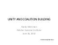 Unity and Coalition Building