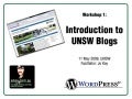 Introduction to UNSW Blogs