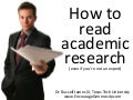 How to read academic research (beginner's guide)