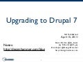 Upgrading to Drupal 7