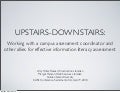 Upstairs-downstairs: Working with a campus assessment coordinator and other allies for effective information literacy assessment