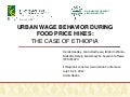 Urban wages  food prices in ethiopia