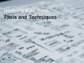 Rules, Tools, and Techniques for Usability Testing