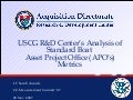 USCG R&D Centerâs Analysis of Standard Boat Asset Project Office (APOâs) Metrics