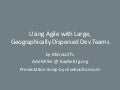 Using Agile with Large Teams