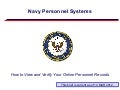 Using Navy Personnel system