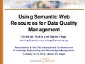 Using Semantic Web Resources for Data Quality Management
