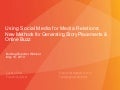 Using Social Media for Media Relations (Bulldog Reporter Webinar May 2013)