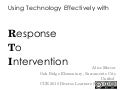 Using Technology Effectively With RTI
