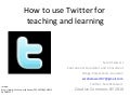 Using Twitter For Teaching And Learning