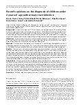 Parent’s opinions on the diagnosis of children under 2 years of age with urinary tract infection