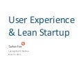 User Experience & Lean Startup