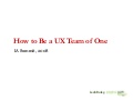 UX Team Of One @ IA Summit 2008