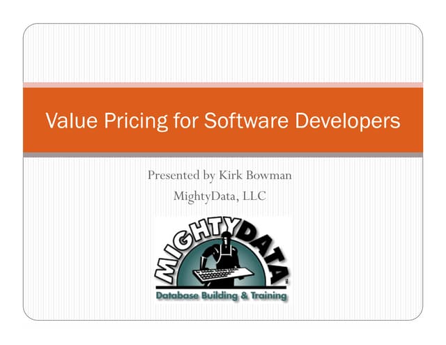 Value Pricing for Software Developers