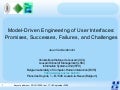 Model-Driven Engineering of User Interfaces: Promises, Successes, Failures, and Challenges