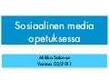Sosiaalinen media opetuksessa