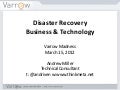 Disaster Recovery - Business & Technology 