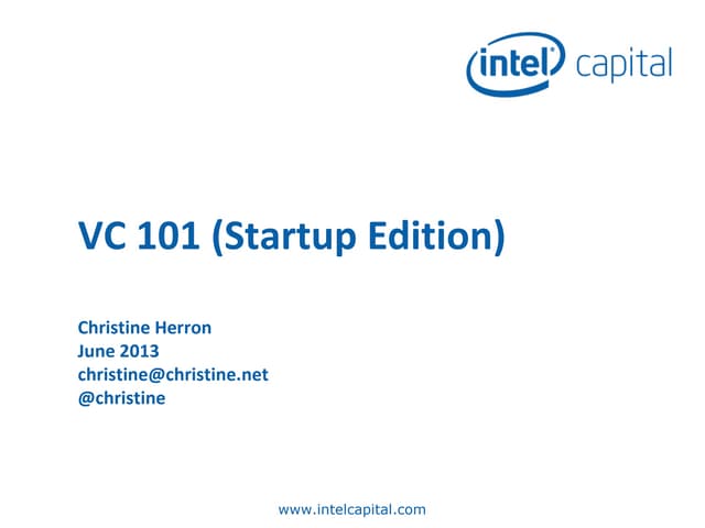 Vc 101 for Startups