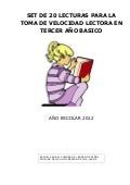 Velocidad lectora tercer año  2012