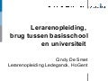 Lerarenopleiding, brug tussen basisschool en universiteit