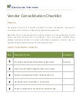 Vendor Consolidation Checklist