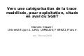 Vers une catégorisation de la trace modélisée, pour exploitation, située en aval du SGBT