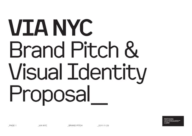 Via NYC Agency Brand pitch