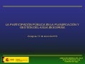 La participación pública en la planificación y gestión del agua en España