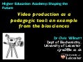 Video production pedagogy